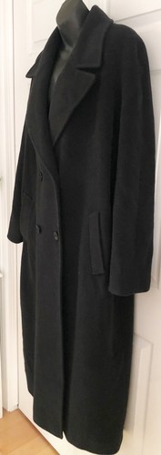 Cinzia Rocca Womens Double Breasted Black Wool Long Coat Made In Italy 14 - Picture 4 of 10