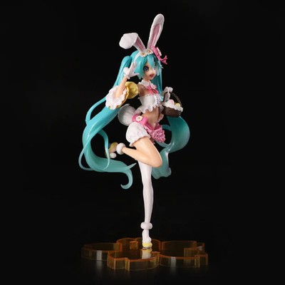 23cm Hatsune Miku Rabbit Ears PVC Action Figure Kawaii Model Doll Ornaments Gift