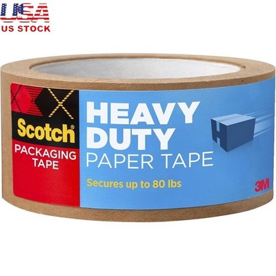 Brown Paper Packing Tape Hand Tearable Eco-Friendly Strong Seal Shipping New