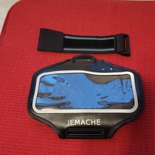 JEMACHE Black Cell Phone Armband w/ Strap, Hook Loop Fasteners