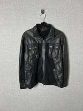 Vintage Versace Sport Big Logo Collared Leather Jacket Biker Men's Size48
