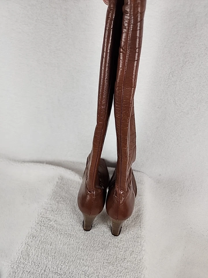 Vtg Joyce California Women’s Tall Brown Soft Leather Boots Sz 10 E Full Side Zip - Image 4 of 4