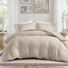 Striped Duvet Cover Set Queen, Modern Minimalist Bedding Set with Premium Jac...