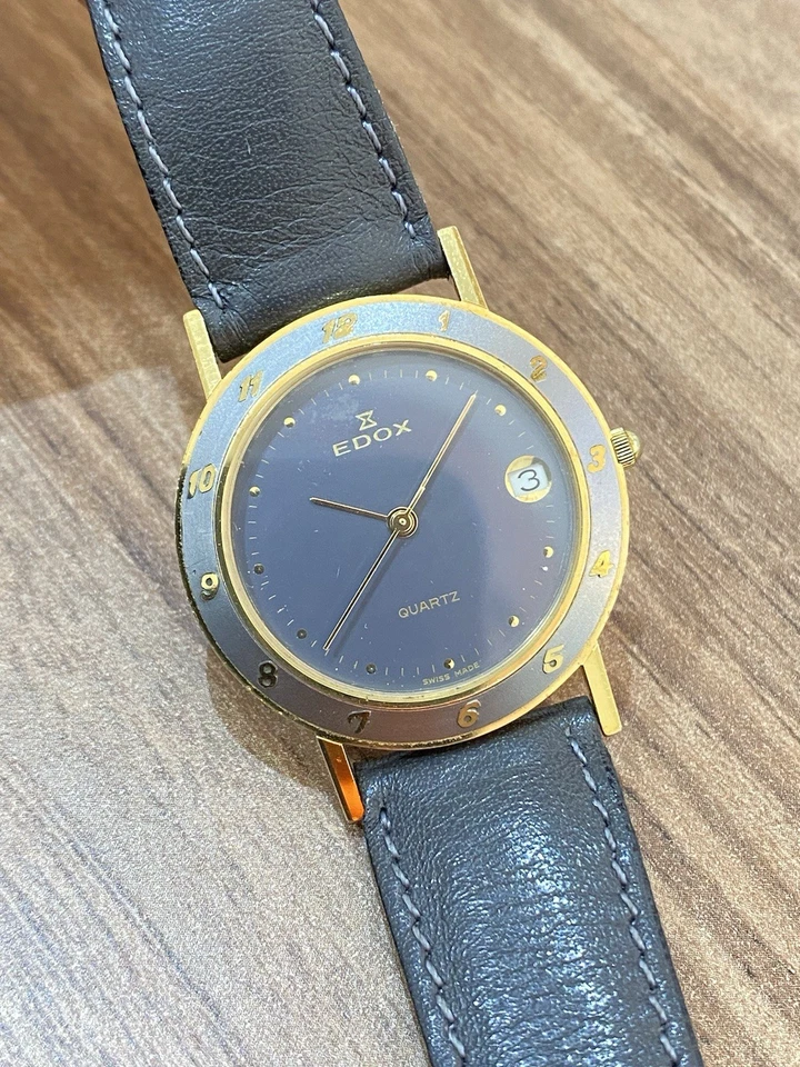 Edox Watch Quartz Swiss Made Vintage Unisex Watch Blue Dial Case size 31mm - Image 3 of 4