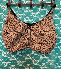 Lot of 2 Comfort Choice Plus Sz 50G Bras Beige Black Leopard Print Unlined Exc