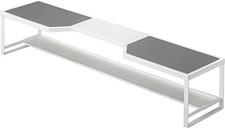 Porta stufa 75 cm con coperchio sfiato scarico, bianco, circa L82,5 x P18 x