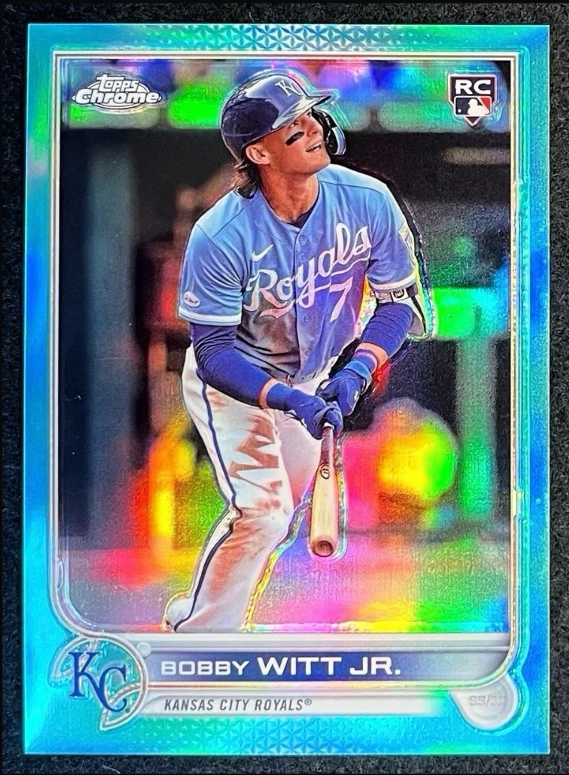 2022 Topps Chrome Update Bobby Witt Jr Aqua Refractor #113/250 Rookie RC #USC35