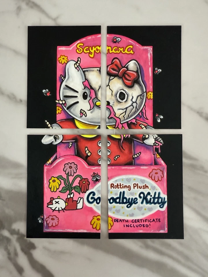 🔥Garbage Pail Kids Chenduz Wacky Packages Series 7 Rotting Plush Hello Kitty🔥 - Image 2 of 4