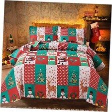 Christmas Bedding Set Queen Size Queen/Full Quilt 90" 90" Christmas Patchwork