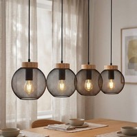 Pendellampe HäNgeleuchte Esstischlampe Gitter KüChenleuchte Schwarz LED H 120 Cm