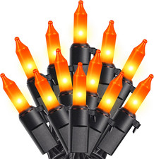 Orange Halloween Lights, 100 Count, Incandescent Mini Halloween String Lights Ou