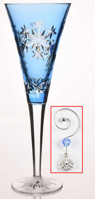 Waterford Crystal - Snowflake Wishes Lt Blue Goodwill Fluted Champagne w/Charm