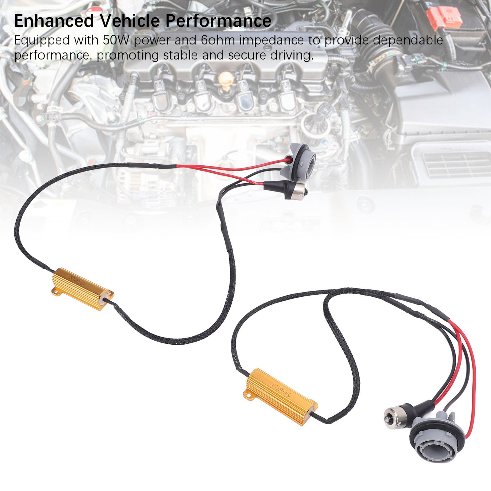 50W 6Ohm LED Resistor Decoder Anti Flicker Vehicle Bulbs Resistor Harness Adapte