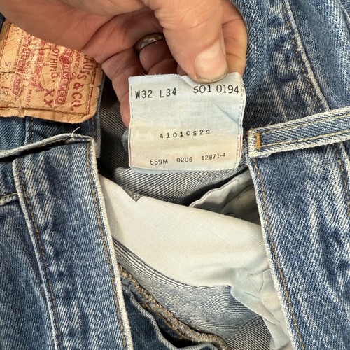 Vintage Levis 501 XX Jeans Mens 32x34 Blue Denim Y2K Cowboy Western Button Fly - Picture 13 of 14