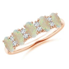 Opal Stone Promise Full Eternity Engagement Mothers Gift Ring 925 Silver