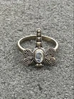 Sterling Silver 925 Moonstone Dragonfly Ring Vintage Bohemian Style Size 7 COA