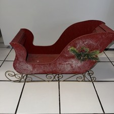 Christmas Wooden Metal Santa Sleigh Ornament Presents Gift Decoration Display