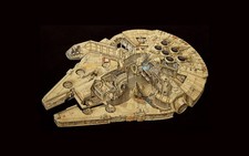 Star Wars millennium falcon spaceship blueprints Custom Gaming Mat Desk 4002