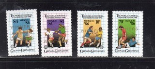 GRENADA GRENADINES #772 775 1986 WORLD CUP SOCCER OVPRT GOLD MINT VF NH O.G
