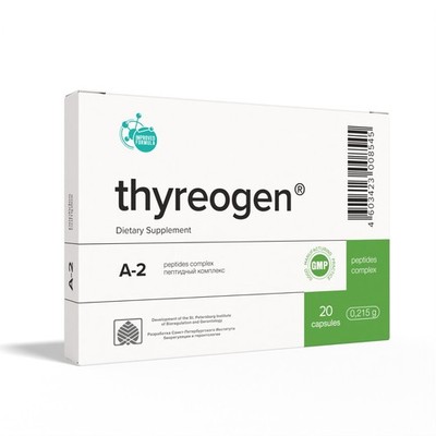 Thyreogen A-2 Thyroid Peptide Bioregulator 60 and 20 Capsules