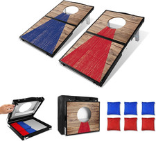 Portable Cornhole Board Set - Aluminum, Foldable 24X12In or 36X24In with Bean Ba