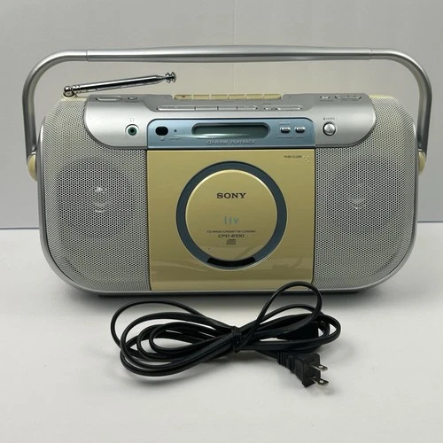 Vintage Sony CFD-E100 CD Radio Cassette Boombox AM/FM CD-R/RW Liv Portable