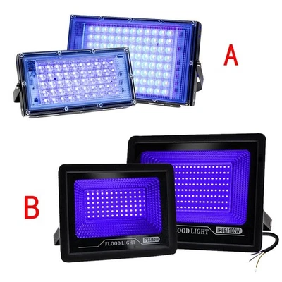 50W/100W UV . Schwarzlicht Strahler Fluter Wasserdicht Scheinwerfer Dekor DE - Bild 1 von 4