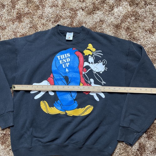Vintage 90s Walt Disney Goofy This End Up Crewneck Rare Graphic Size XL Mickey - Picture 6 of 8