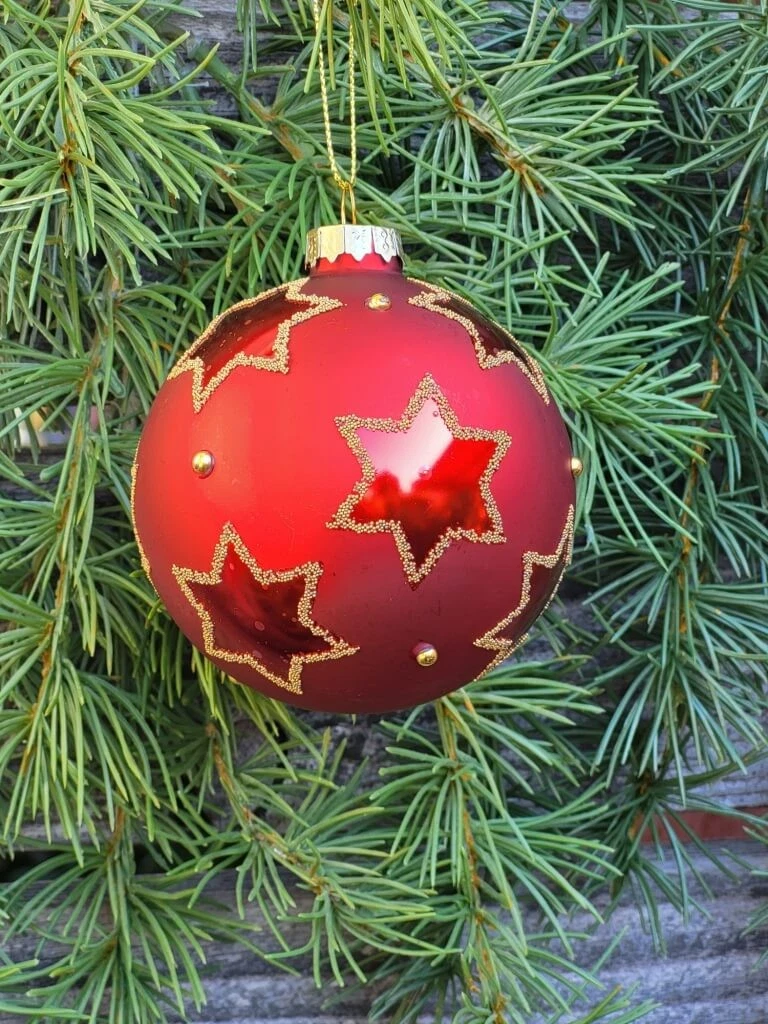 ANCIENNE BOULE DE Noël en verre eglomisé, Mercure avec un noeud EUR 45