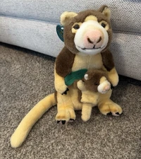 VINTAGE K&M RARE Tree Kangaroo Plush w/ Baby Joey And Pouch, 1998 12” NWT
