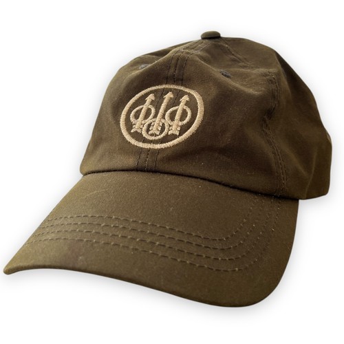 Baseballmütze Beretta gewachste Baumwolle olivgrün gesticktes Logo Jagd Freizeit