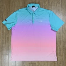 Sunday Swagger Polo Men 2XL Multicolor Contrast Performance Short Sleeve *READ