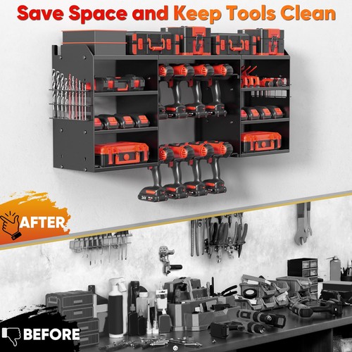 POKIPO Upgrade Large Power Tool Organizer Wall Mount, Cordless Tool Storage R... - Picture 4 of 7