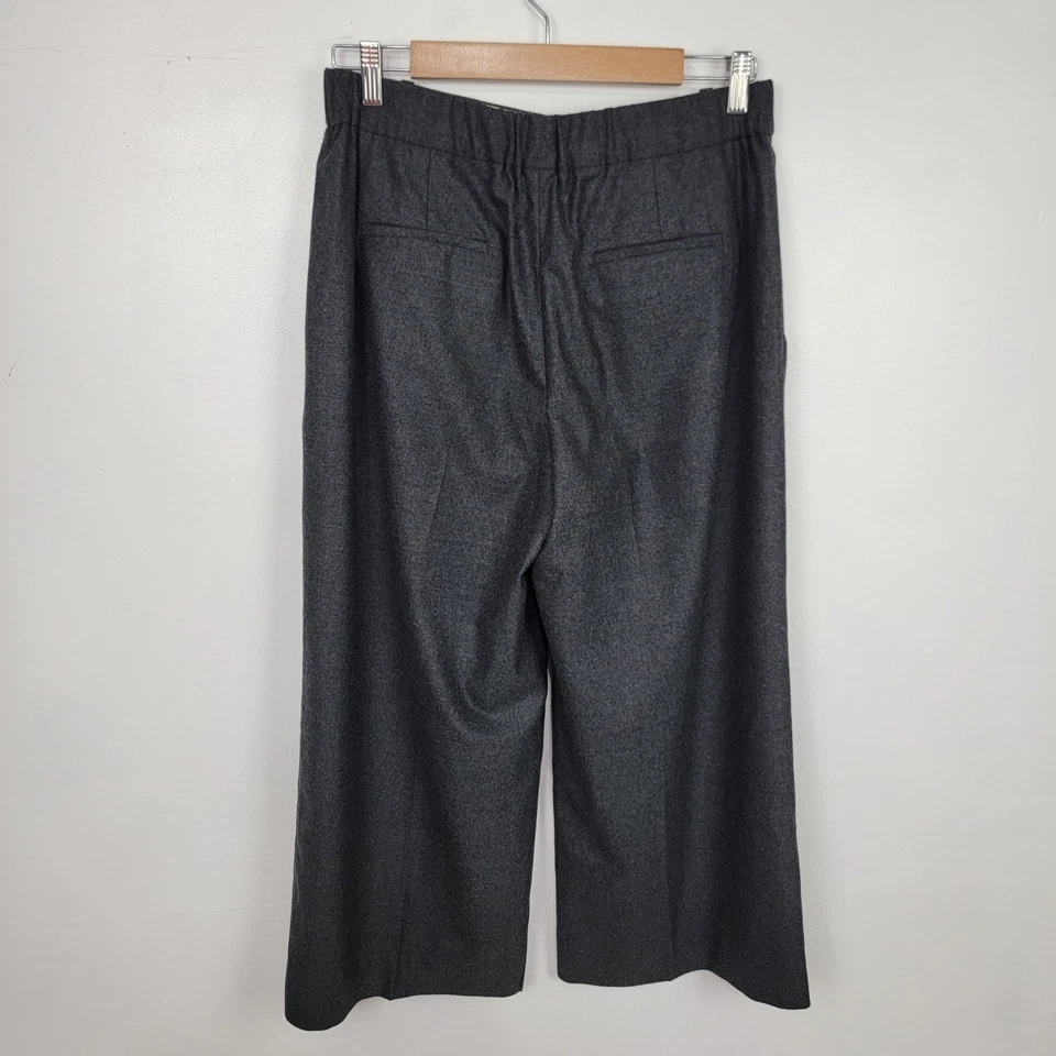 Pantalones J.Crew de lana recortados pantalones de pierna ancha plisados delanteros grises para mujer 8 Foto 3 de 4