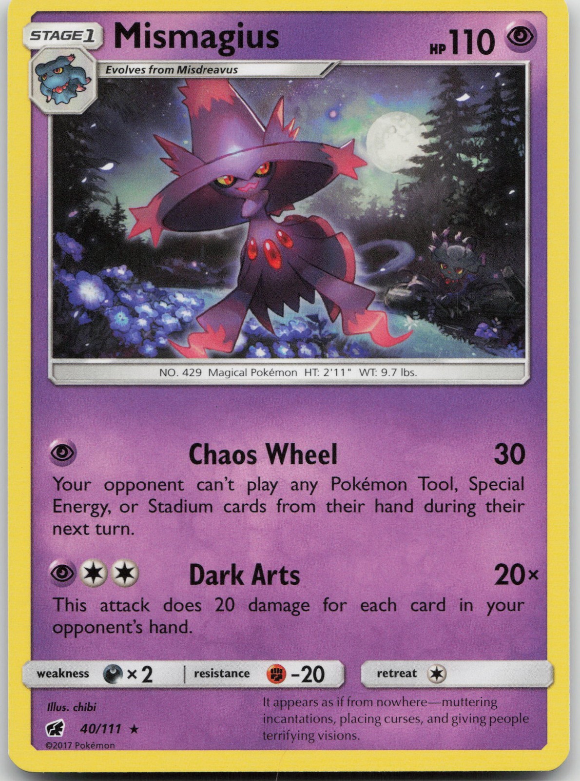 Mismagius Rare SM - Crimson Invasion 40/111 LP