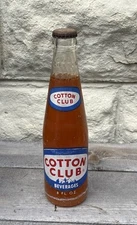Vintage Cotton Club Bottle ACL Orange Soda Akron-Cleveland-Ashtabula 8 OZ