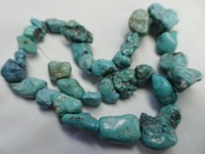 15" Strand Turquoise Nugget Stone Beads 7-19mm Long A182 DNG