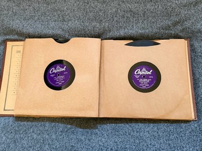 Lot of 10 Les Paul 78 RPM Capitol Vintage Vinyl Record Includes Record Book GOOD