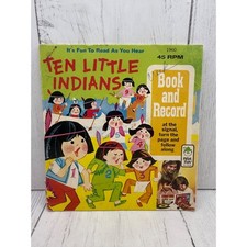 Ten Little Indians Book and Record 45 RPM Read Along Story Vintage