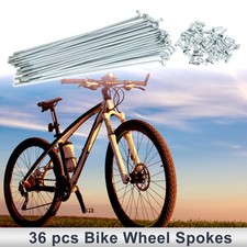 1 Set 12G 152mm Length Bicycle Spokes Nipple Carbon Steel Galvanized Silver Tone