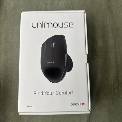Contour Unimouse-L Left Handed Vertical Ergonomic Wired USB Mouse 6-Button Black
