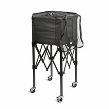 Ball Collection Cart Portable Foldable Ball Cart Rolling for Gymnasiums,