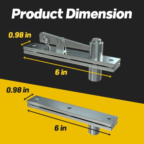 Hidden Door Pivot Hinges, Heavy Duty Murphy Hinge Kit, 360 Degree Shaft Stain... - Picture 3 of 8