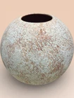 Vtg 1986 Haeger Orb Vase Rare Matte Fat Lava Finish #4306 9”x9” Original Tag