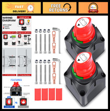 Heavy Duty Battery Master Disconnect Switch 12-48v 275a - 2 Pack Rv Marine Au Heavy Duty Battery Master Disconnect Switch 12-48v 275a - 2 Pack Rv Marine Au
