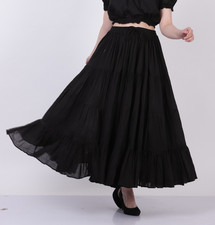 Wevez Tribal Gypsy Belly Dance Cotton 25 Yard Skirt Black Color 4tier