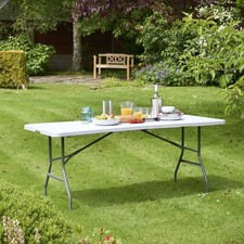 Folding Plastic Table 6ft Heavy Duty Camping Picnic Portable Banquet BBQ Tables