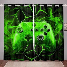 Loussiesd Gaming Curtains Drapes Kids Gamer Video Games Curtain Set for Boys Mo