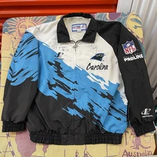 Vintage Carolina Panthers Jacket Mens Large NFL Autographed Logo Athletic 90s