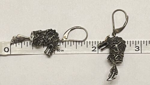 Signed DS - David Schorr Sterling Silver & 18k Dragon Dangle Earrings - Repair - Picture 24 of 24
